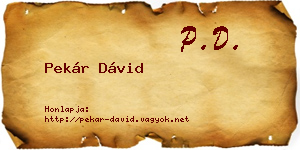 Pekár Dávid névjegykártya