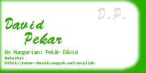 david pekar business card