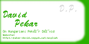 david pekar business card